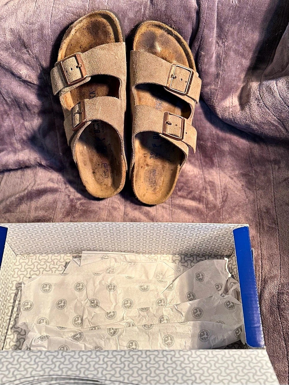 Birkenstock Arizona Soft Footbed Suede Sandals Brown US 8/EU 39